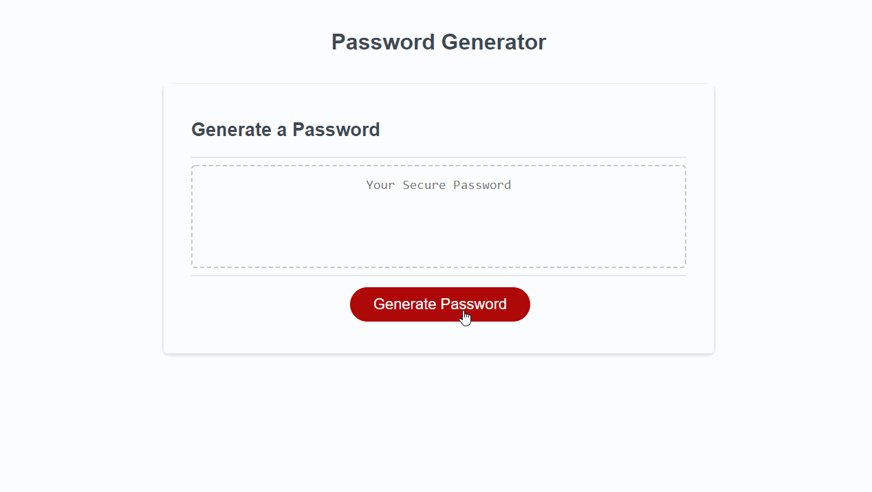 Password Generator Example